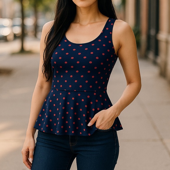 Express PolkaDot Babydoll Top | SIZE XS - Picture 1 of 3